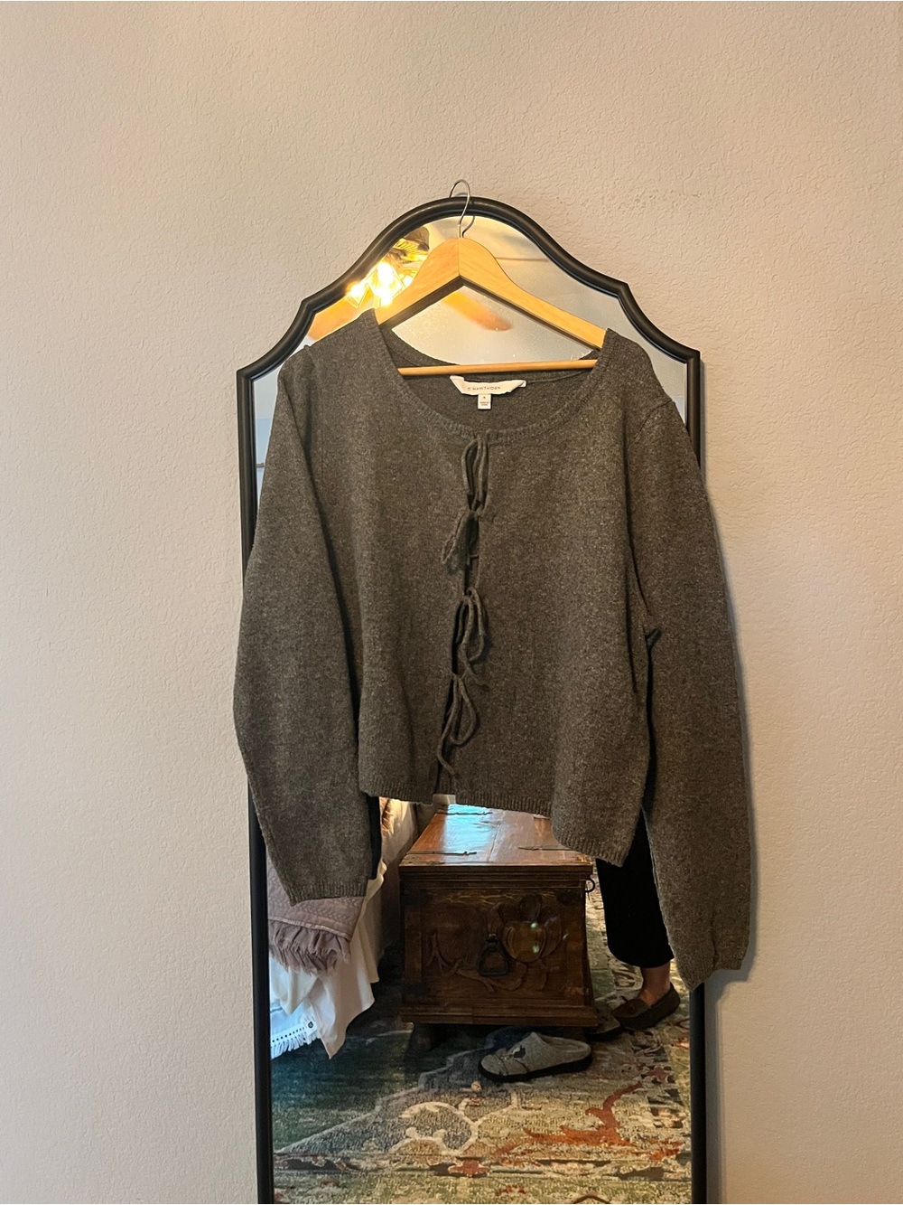 41 Hawthorn Charcoal Tie-Front Knit Cardigan